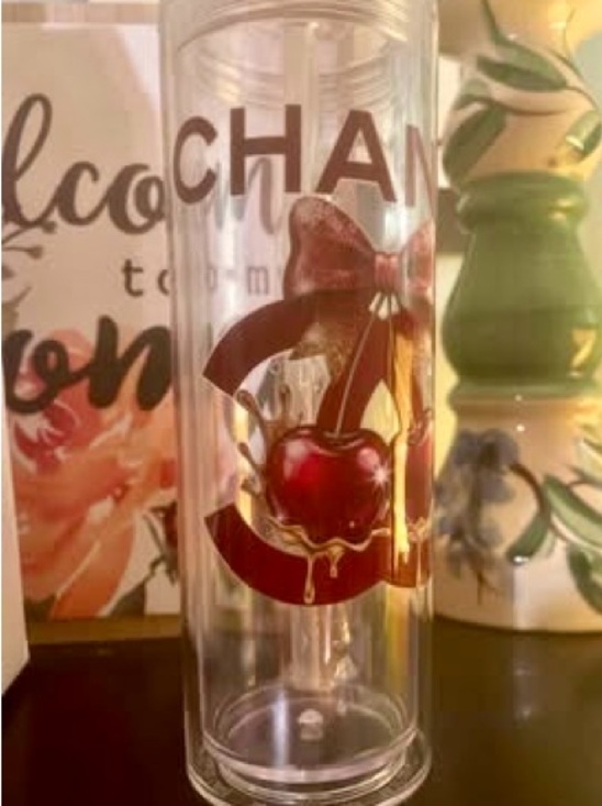 Classic Fashion Other - Fashion Chanel Clear Glass Vase with Red Cherry and Gold Accent in Box